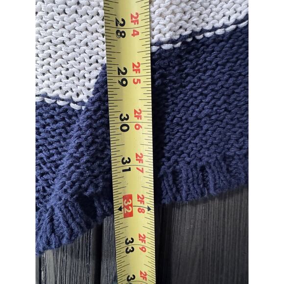 CAbi #679 Womens Nautical Stripe Skipper Sweater Vest Wrap Blue White Knit Sz M - Picture 4 of 9